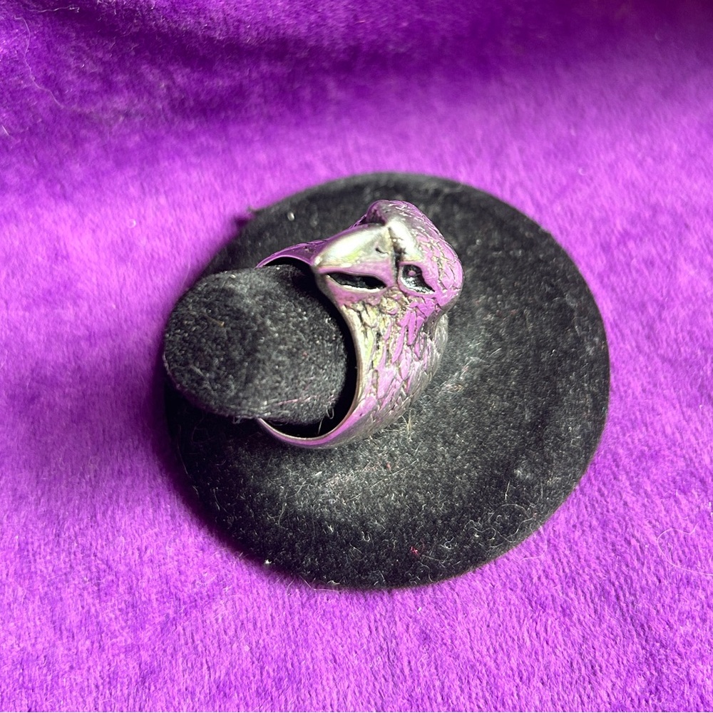 VINTAGE G&S SILVER EAGLE RING - Picture 2 of 5